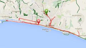 Brighton Marathon route map